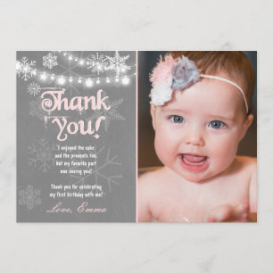 Hiver ONE derland Carte de remerciements d'anniver