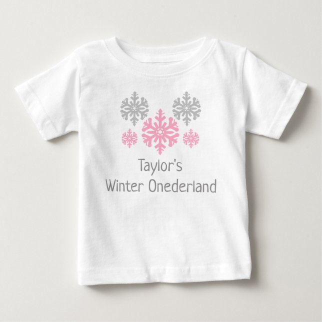 Hiver Onederland 1er anniversaire Baby T-shirt (Devant)