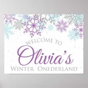 Hiver Onederland Anniversaire Affiche de bienvenue