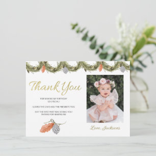 Hiver Onederland Anniversaire Carte de remerciemen