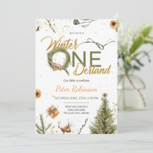 Hiver Onederland Anniversaire Invitation
