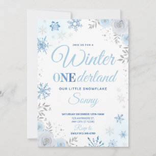 Hiver ONEderland Blue Snowflake 1ère Invitation