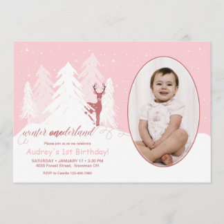 Hiver Onederland Custom Anniversaire Invitation