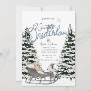 Hiver Onederland First Birthday Invitation
