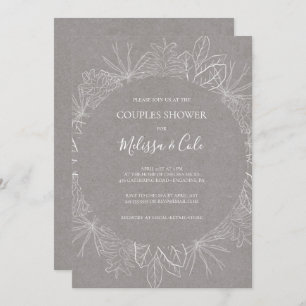 Hiver rustique Invitation de douche pour couples