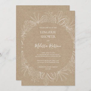 Hiver rustique   Kraft Lingerie Shower Invitation