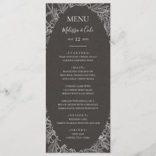 Hiver rustique Menu Dîner Mariage au charbon