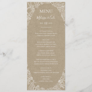 Hiver rustique Menu Dîner Mariage Kraft