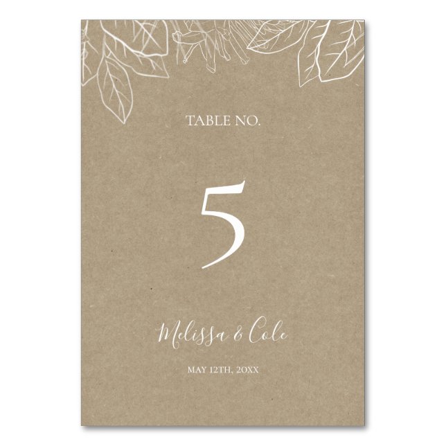 Hiver rustique | Numéro de table Kraft (Par défaut)