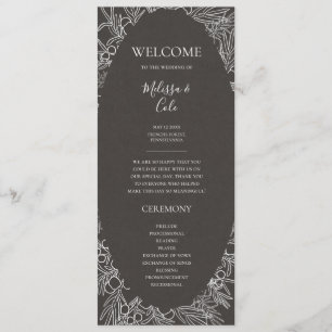 Hiver rustique Programme de mariage au charbon