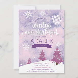 Hiver Un derland 1er anniversaire Invitation de fê