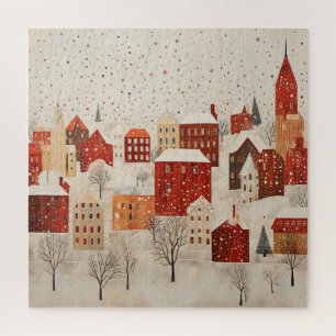 HIVER VILLAGE ART NOËL JIGSAW PUZZLE