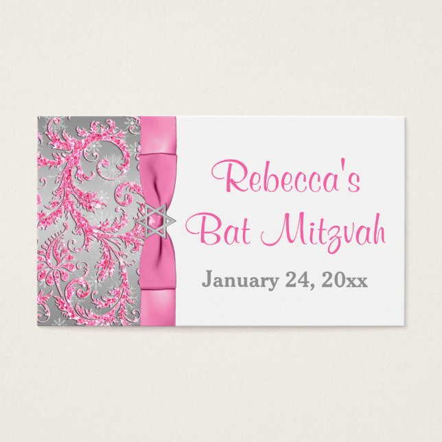 Hiver Wonderland Bat mitzvah Favoriser Balise 2 (Devant)