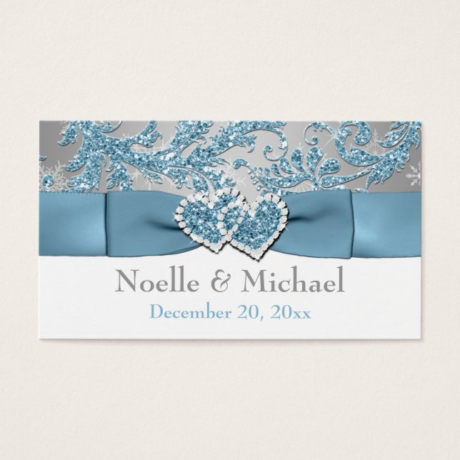 Hiver Wonderland, Coeurs joints Mariage Favor bali (Devant)