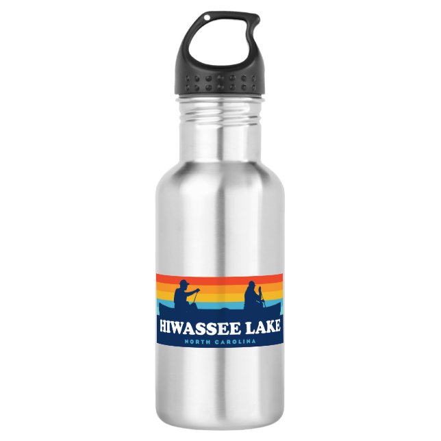 Hiwassee North Carolina Canoe Edelstahlflasche (Vorderseite)