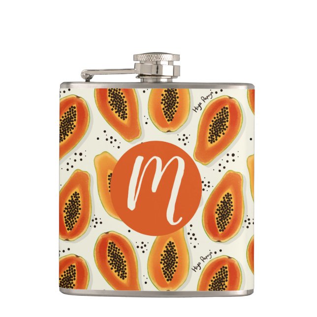Hiya Papaya Pattern Flachmann (Vorderseite)