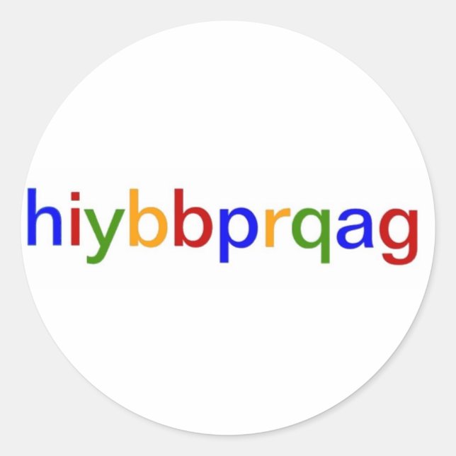 Hiybprqag Runder Aufkleber (Vorderseite)