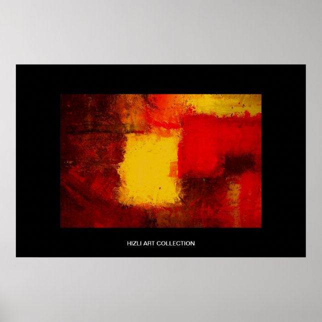 Hizli Kunstsammlung - Rot-Gelb-Braun Poster (Vorne)