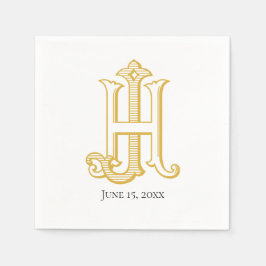 HJ Monogram oder JH Monogram Napkins Serviette