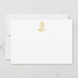 HJ Monogram- oder JH Monogram-Notecards Mitteilungskarte