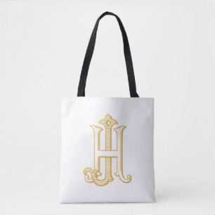HJ Monogramm oder JH Monogramm Totbeutel Tasche