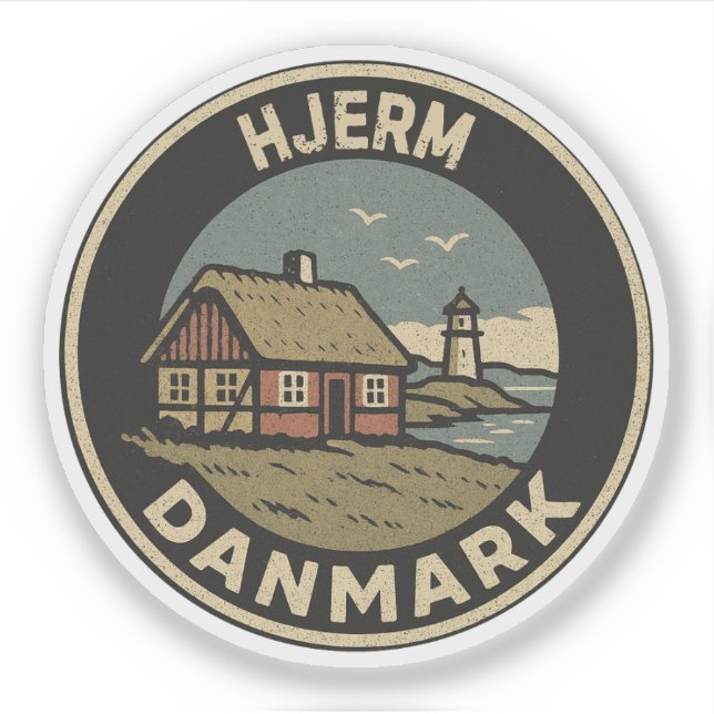 Hjerm, Dänemark Danmark Aufkleber (Vorderseite)
