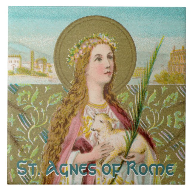Hl. Agnes von Rom (BC 01) Fliese (Vorderseite)
