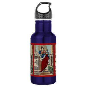 Hl. Barbara mit Artillerie (M 007) Blau Edelstahlflasche