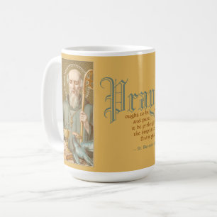 Hl. Benedikt (JM 07; Stil 1; Zitat über Gebet) Kaffeetasse