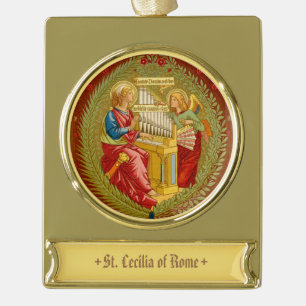 Hl. Cäcilia von Rom (SNV 36) Banner-Ornament Gold
