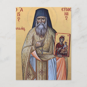 Hl. Evmenios Saridakis der Neue Orthodoxe Ikone Postkarte