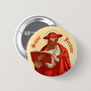 Hl. Hieronymus als Kardinal mit Buch (P 004) Button