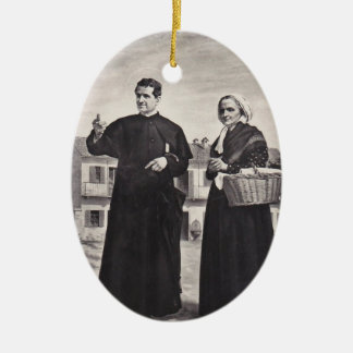 Hl. Johannes Bosco mit Mutter Keramik Ornament
