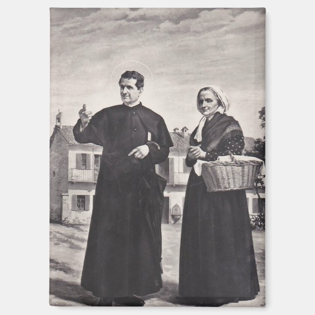 Hl. Johannes Bosco mit Mutter Magnet (Vorderseite)