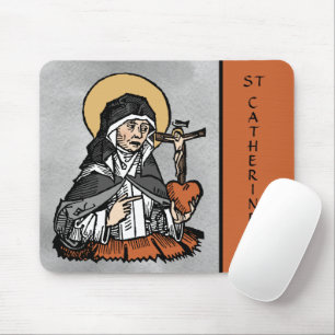 Hl. Katharina von Siena mit Kreuz auf dem Herzen  Mousepad