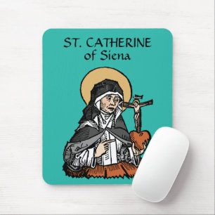 Hl. Katharina von Siena mit Kreuz auf dem Herzen  Mousepad