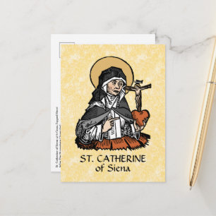 Hl. Katharina von Siena mit Kreuz auf dem Herzen Postkarte