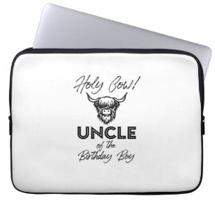 Hl. Kuh Onkel des Geburt Boy Highland Cow 1 Laptopschutzhülle