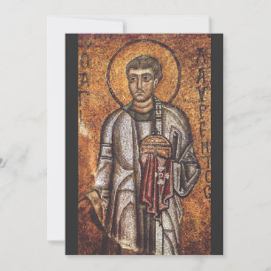Hl. Laurentius Orthodoxe Mosaik-Kunstprint Dankeskarte