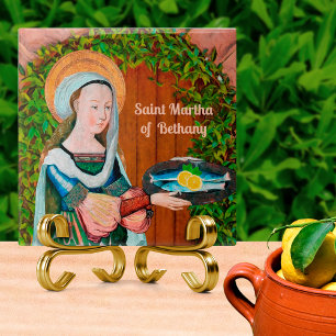 Hl. Martha von Bethanien in ihrer Küche (Detail) Fliese