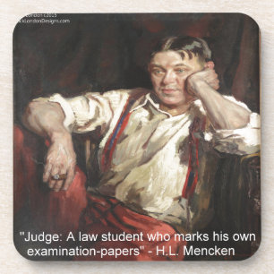 HL Mencken Graphic & Quote on Judges Getränkeuntersetzer