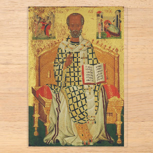 Hl. Nikolaus von Myra byzantinische orthodoxe Ikon Acryleinladungen