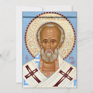 Hl. Nikolaus von Myra byzantinische orthodoxe Ikon Einladung