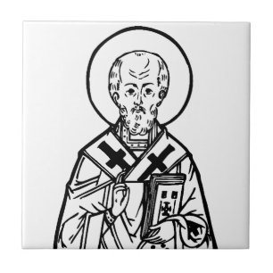 Hl. Nikolaus von Myra byzantinische orthodoxe Ikon Fliese