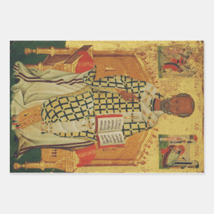 Hl. Nikolaus von Myra byzantinische orthodoxe Ikon Geschenkpapier Set