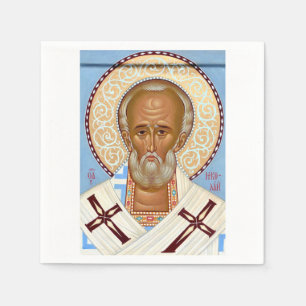 Hl. Nikolaus von Myra Premium-Orthodoxe Kunst Serviette