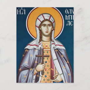 Hl. Olympia die Diakonissin orthodoxe christliche  Postkarte