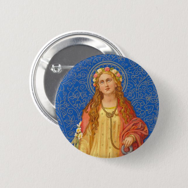 Hl. Philomena mit Anker (SNV 051) Button (Vorne & Hinten)