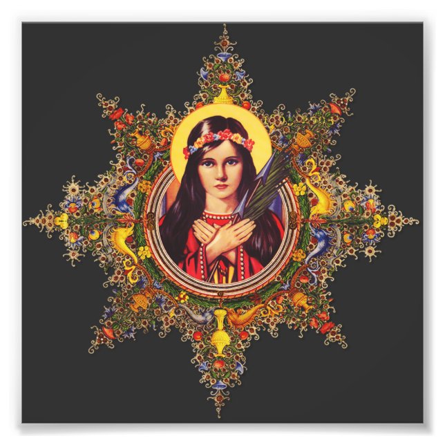 Hl. Philomena Premium Leuchtende Jungfrau Kunst Fotodruck (Vorne)