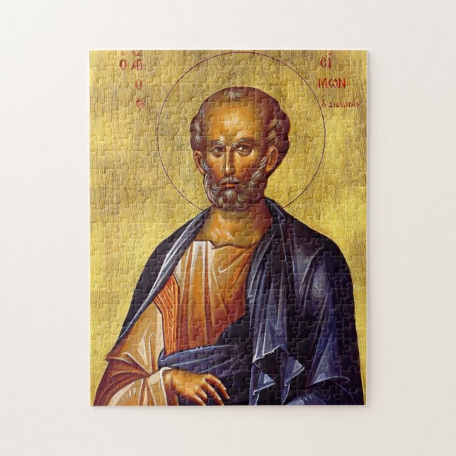 Hl. Simon der Zelot Orthodoxe christliche Ikone (Vertikal)